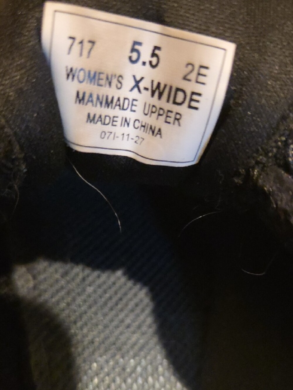 Women's X-Wide Black Shoe Size 5.5 - Manmade Upper - Picture 2 of 7